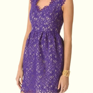 Shoshanna purple lined lace dress EUC